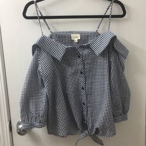 Gingham top.